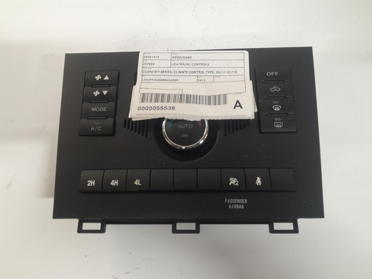 GREAT WALL X200/X240 HEATER/AC CONTROLS CC6461KY SERIES, CLIMATE CONTROL TYPE, 04/11-01/15