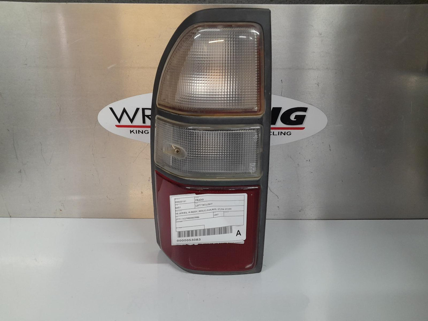TOYOTA PRADO LEFT TAILLIGHT 95 SERIES, IN BODY, RED/CLEAR/RED, 07/96-07/99